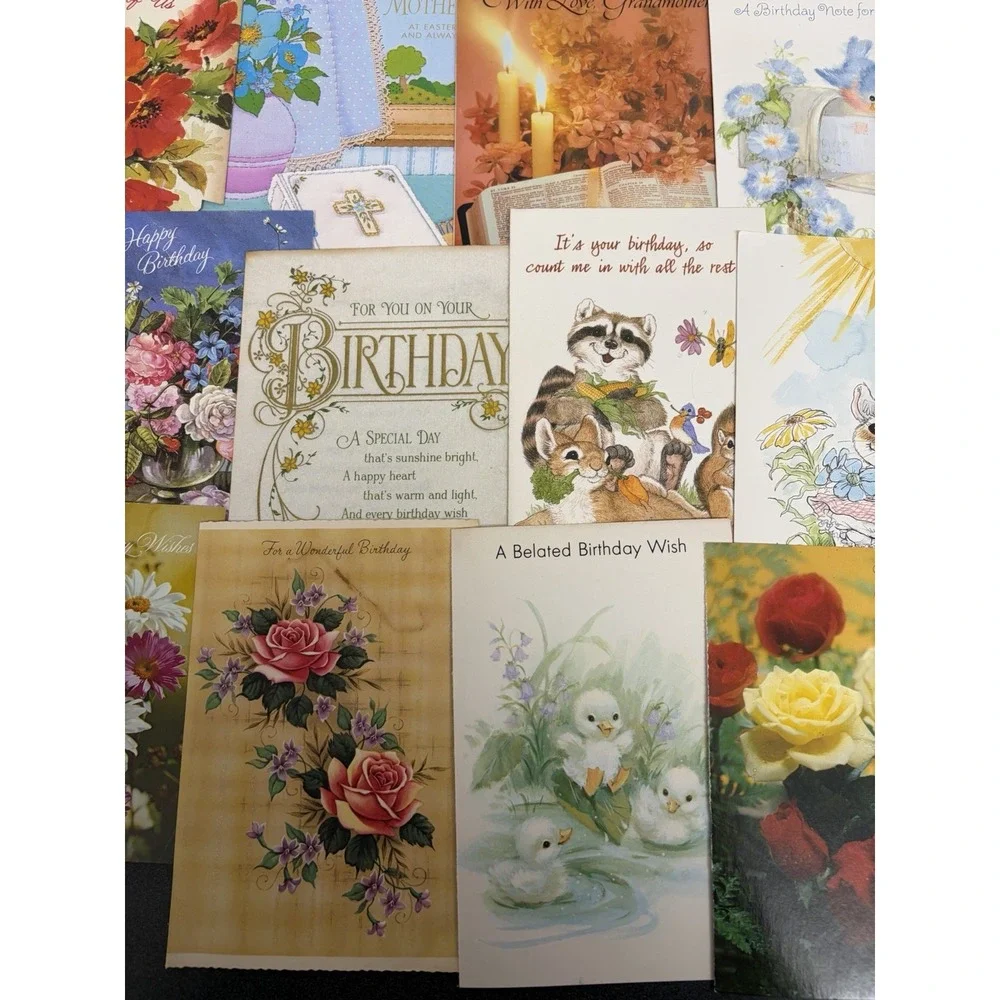Vintage Birthday Cards Some Fronts ONLY Scrapbooking Crafts Decoupage Lot of 50+
